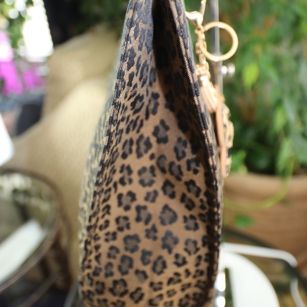 Coa-Fendi Leopard Print Canvas With Red Leather T… - image 4